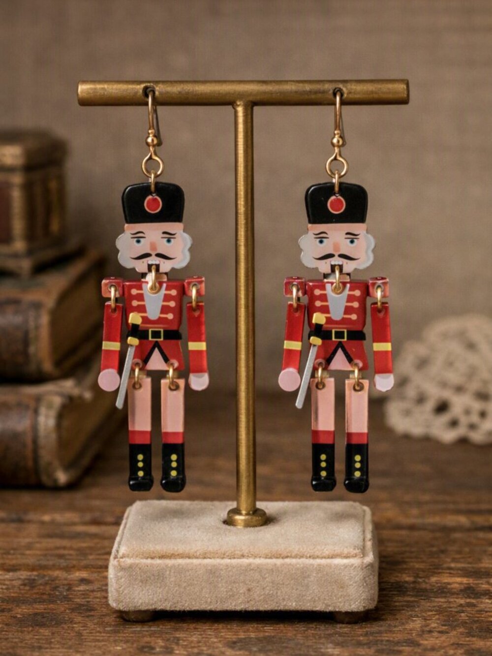 Festive Nutcracker Soldier Earrings – Holiday Jewelry